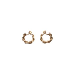 Gold Mini Rope Hoop Clip-on Earrings
